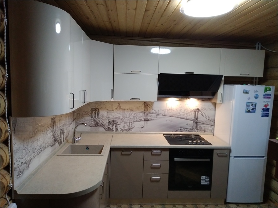 Белый кухонный гарнитур-Кухня МДФ в ПВХ «Модель 38»-фото2