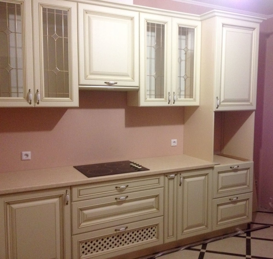 Белый кухонный гарнитур-Кухня МДФ в ПВХ «Модель 394»-фото3