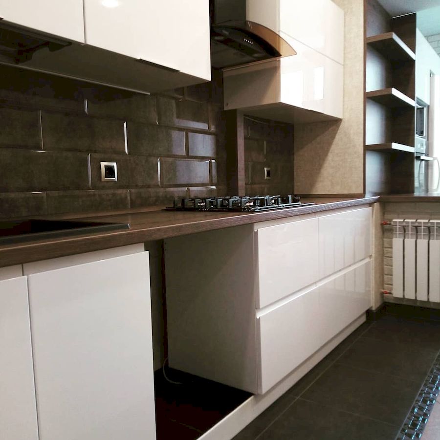 Белый кухонный гарнитур-Кухня МДФ в эмали «Модель 654»-фото4