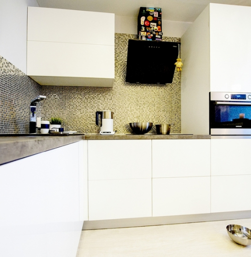 Белый кухонный гарнитур-Кухня МДФ в эмали «Модель 409»-фото5