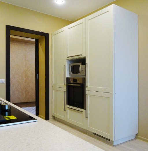 Белый кухонный гарнитур-Кухня МДФ в ПВХ «Модель 26»-фото3